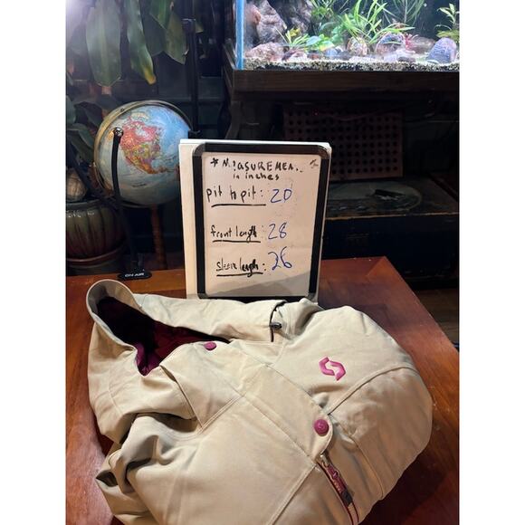 Scott Dryo snowboarding skiing jacket women's coat sz medium tan and pink - Picture 8 of 10